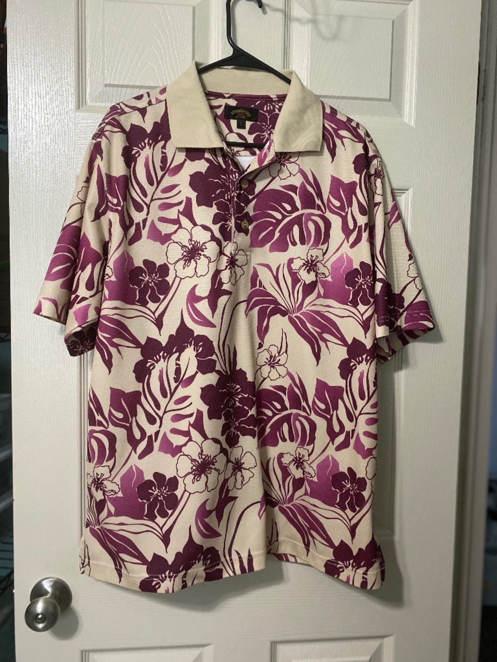 Hawaiian Floral Monterey Club SS Polo Sz L